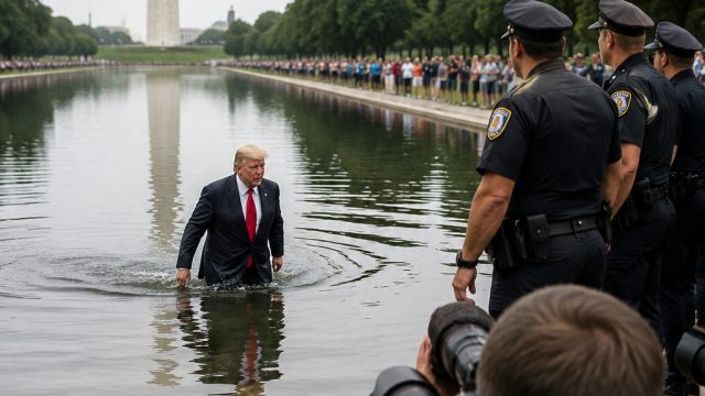 Controversial Incident at Trump’s Reflecting Pool: Legal Battle Looms
